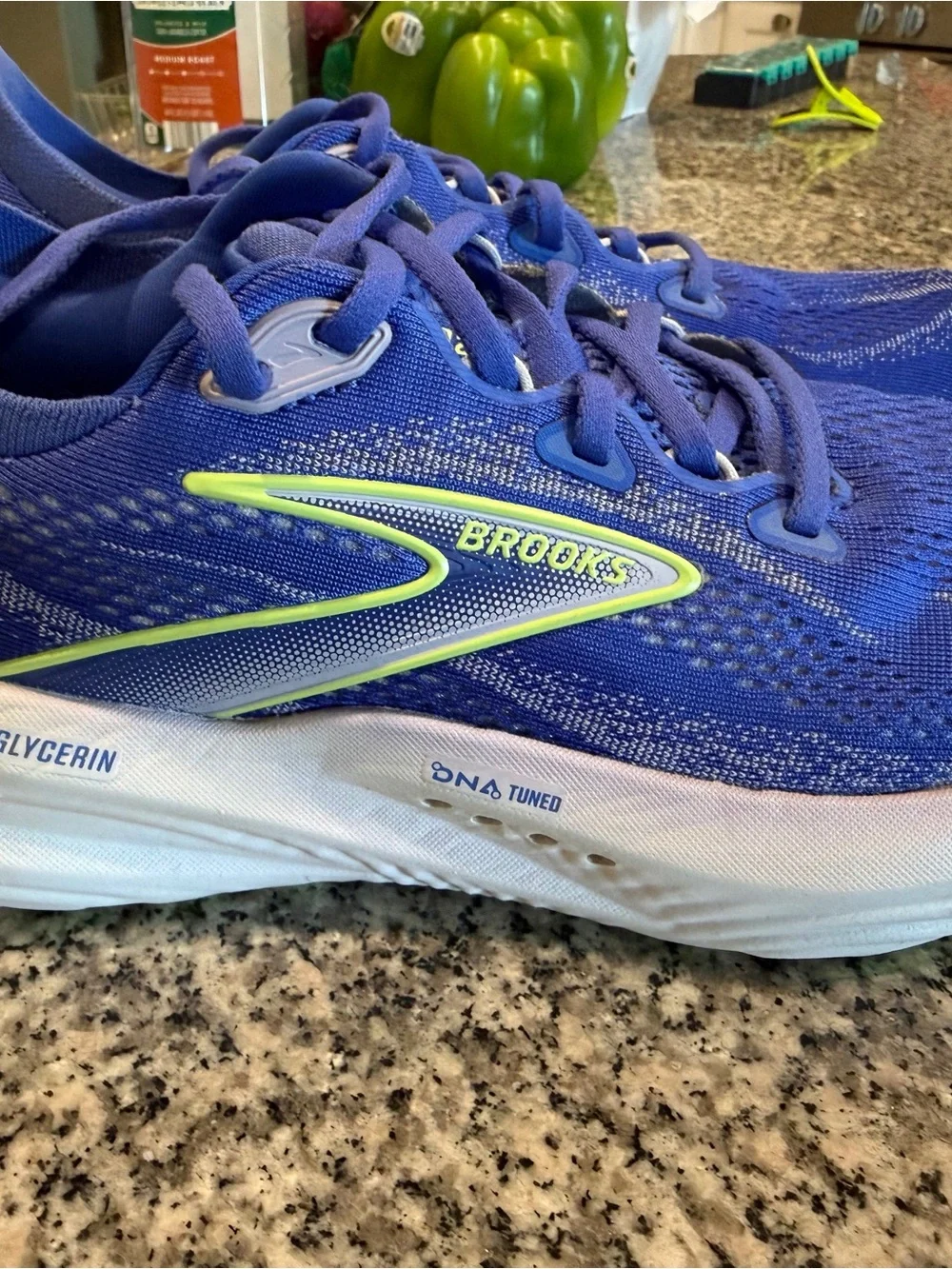 Brooks Women's Glycerin 22 Running Shoes - Blue with Neon Accent